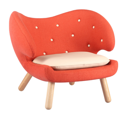 Cashmere Pelican Orange Fiberglass Chair , Fiberglass Side Chair For Home