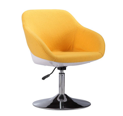Swivel Lounge Modern Dining Chairs , Light Yellow Modern Swivel Chair