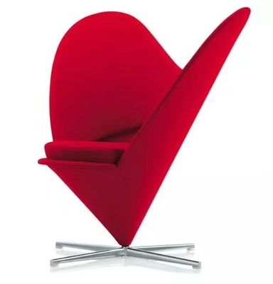 Heart Shape Fabric Upholstered Modern Restaurant Chairs / Comfortable Living Room Chairs