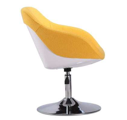 Office Fiberglass Shell Chair / Fabric Upholstered Swivel Chair Without Wheels