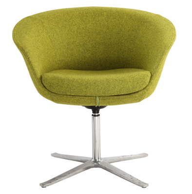 Green Cashmere Swivel Base Modern Sitting Chairs For Restaurant Or Coffee Shop
