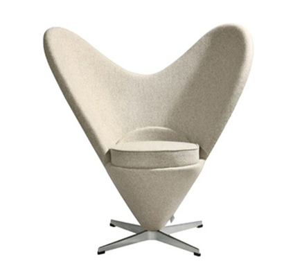 Fancy Modern Furniture Heart Shape Fabric Swivel Chair / Leisure Furniture